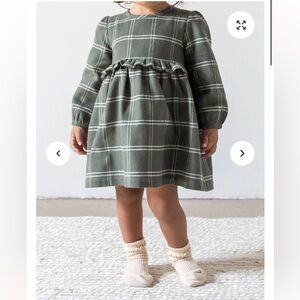 Colored Organics Sydney flannel long sleeve ruffle dress